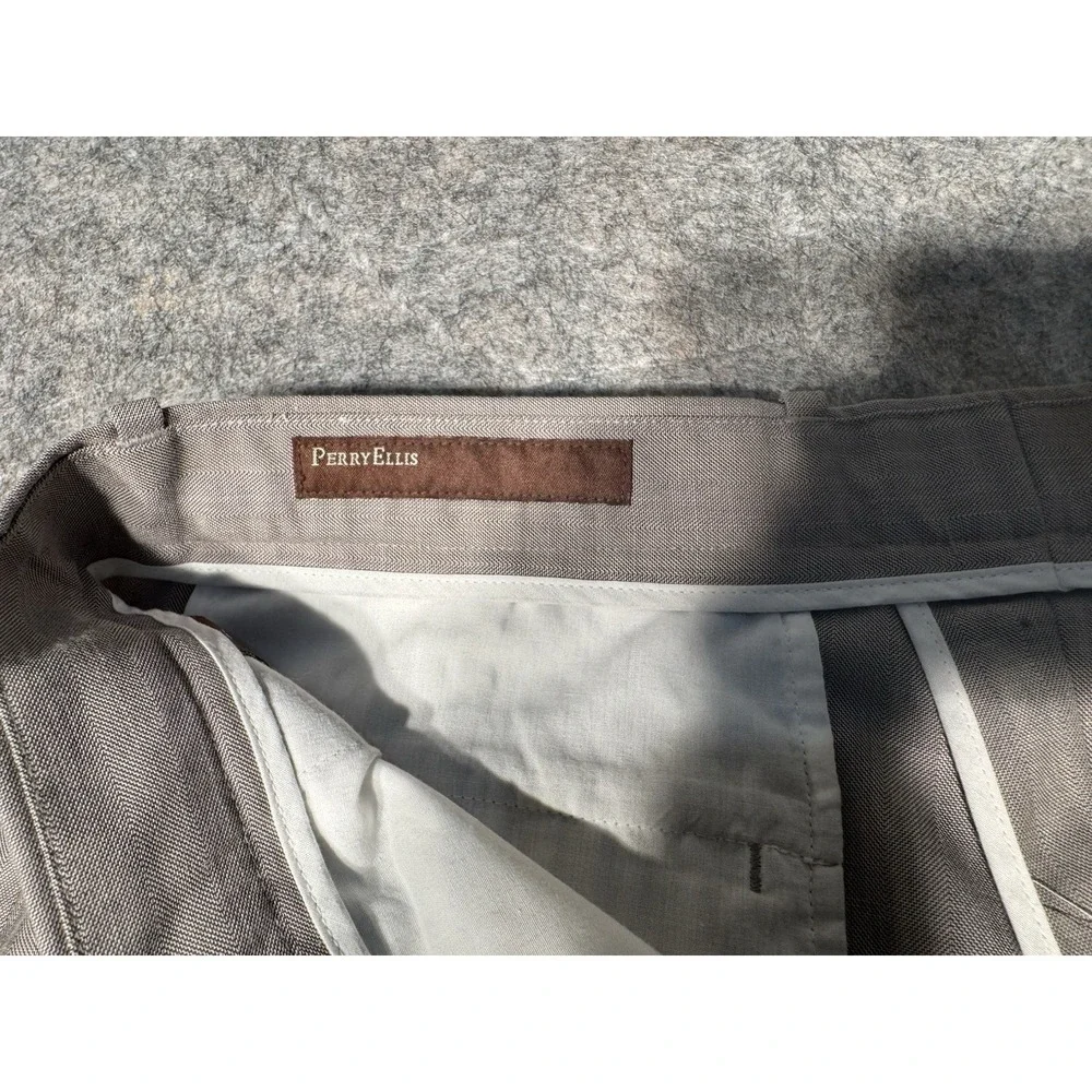 Perry Ellis Portfolio‎ Straight Dress Pants Men's Size 34/32 Gray City Pair